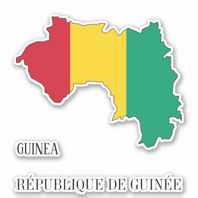 Guinea Flag Map Patriotic Aufkleber (Vorderseite)