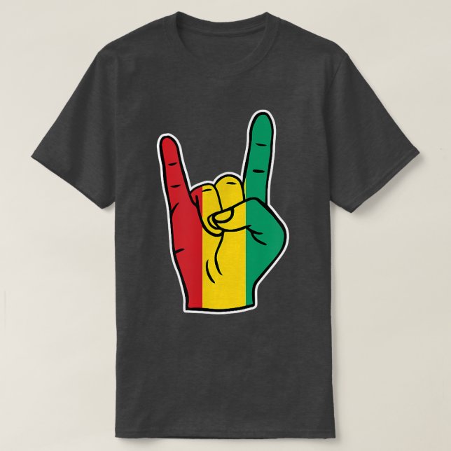 Guinea Flag Proud Guinean Guinea Rock T-Shirt (Design vorne)
