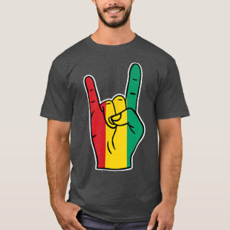 Guinea Flag Proud Guinean Guinea Rock T-Shirt