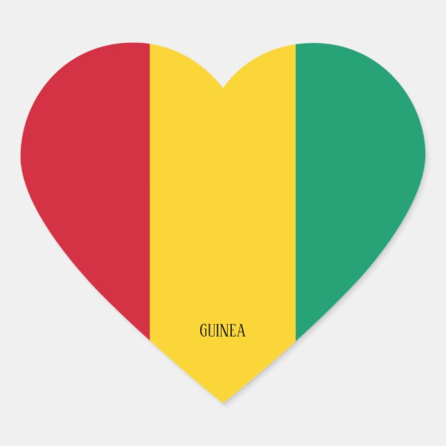 Guinea Flag Splendid Patriotic Herz-Aufkleber (Vorderseite)