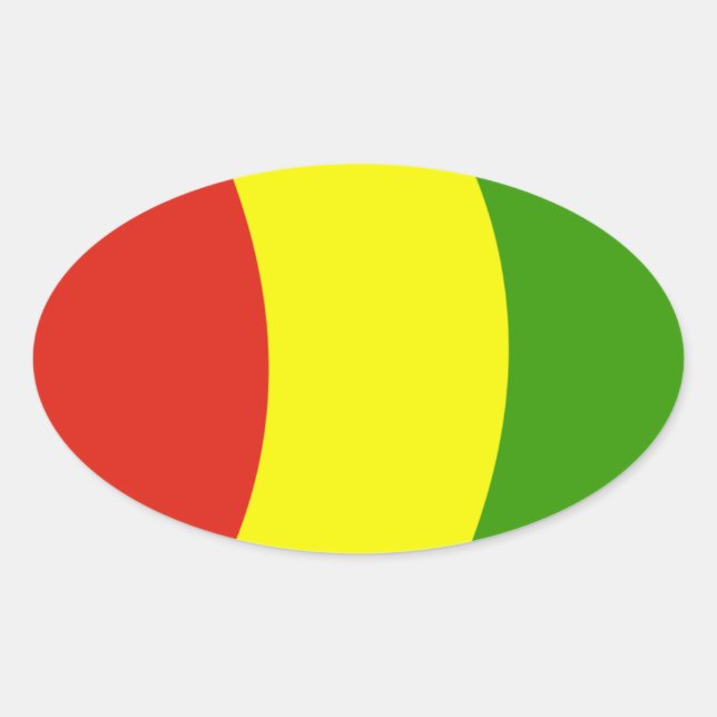 Guinea-Flaggen-Aufkleber Ovaler Aufkleber (Vorderseite)