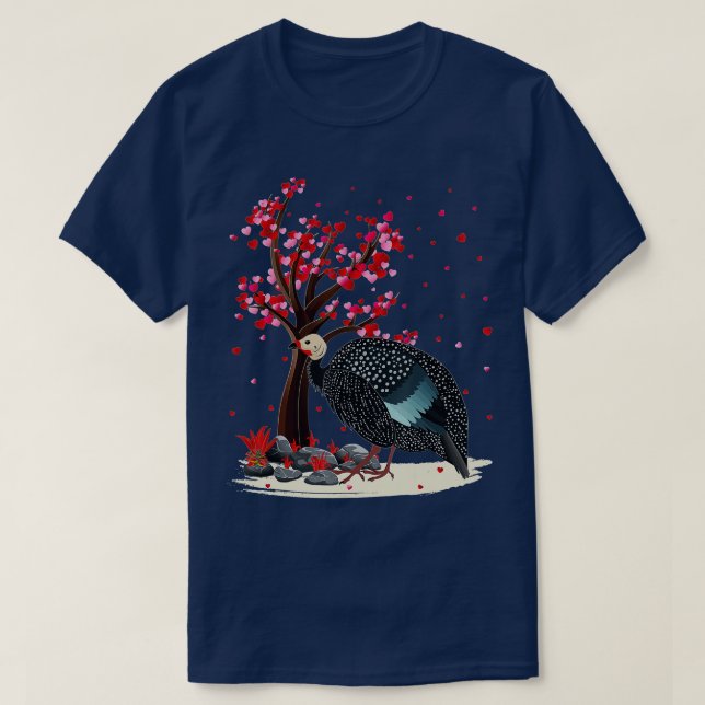 Guinea Fowl Bird Lover Herzbaum Guinea Fowl Vale T-Shirt (Design vorne)