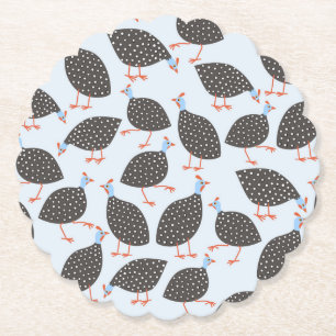 Guinea Fowl Blue Pattern Untersetzer