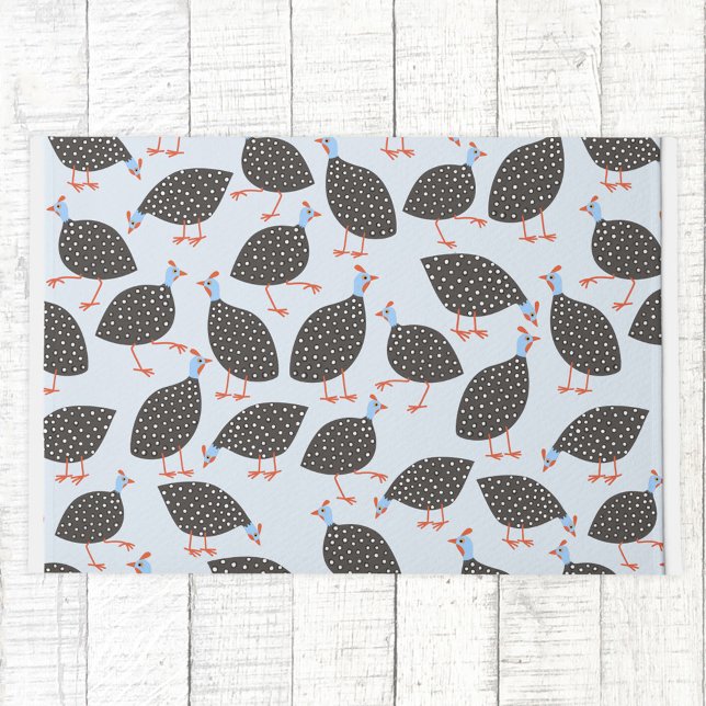 Guinea Fowl Niedlich Bird Muster Fußmatte (Fun Guinea Fowl bird doormat)