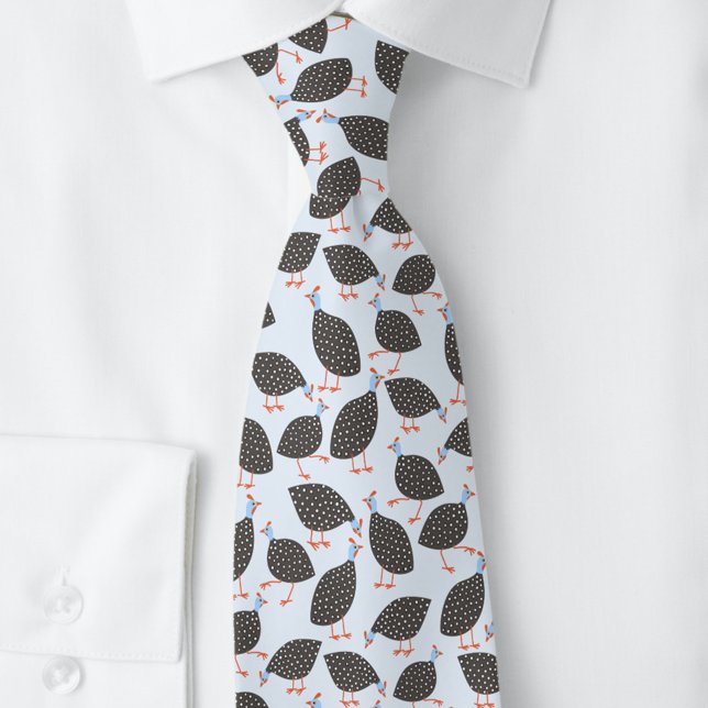 Guinea Fowl Pattern Blau Krawatte (Guineafowl fun bird neck tie)