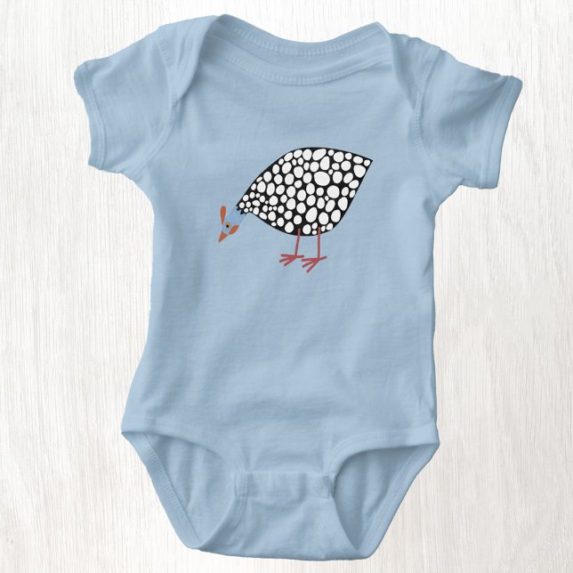 Guinea Hen Baby Strampler (Guinea fowl or Guineahen fun baby bodysuit)