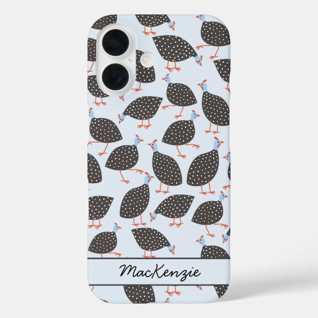 Guinea Hen Bird Muster Personalisiert Case-Mate iPhone Hülle (Rückseite)