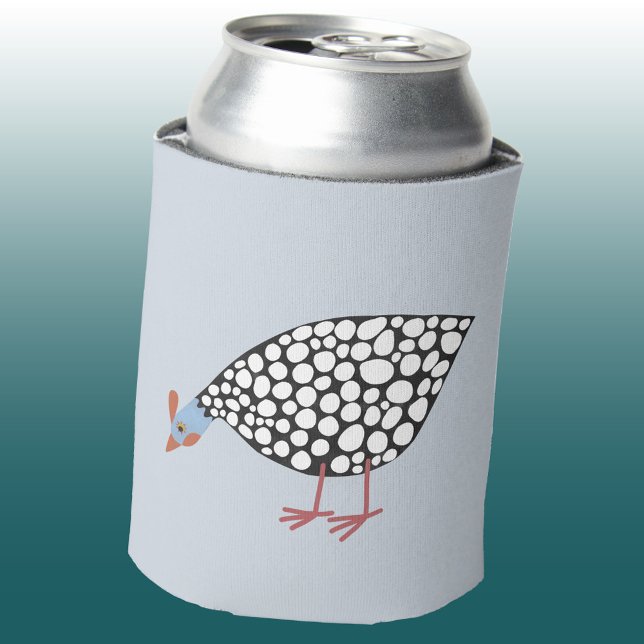 Guinea Hen Dosenkühler (Guineafowl fun blue can cooler)
