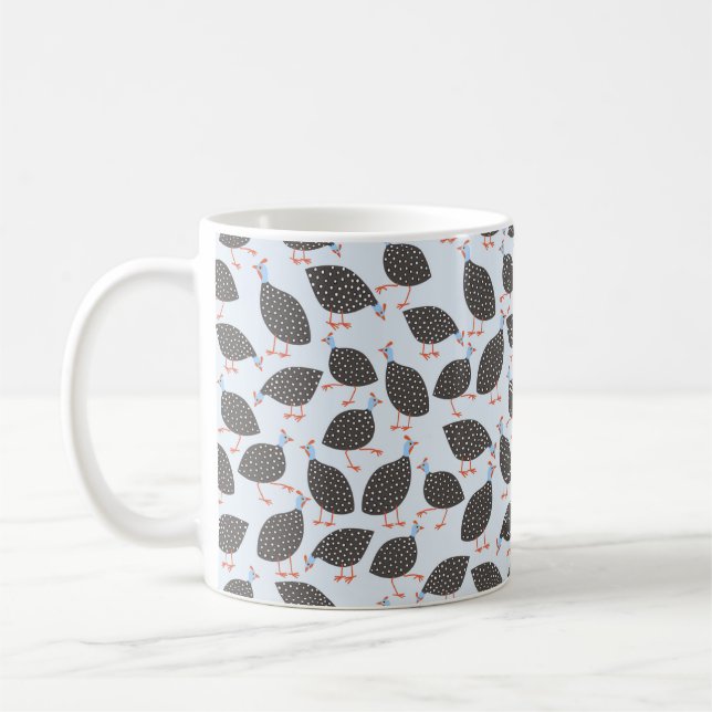 Guinea Hen Fun Bird Muster Kaffeetasse (Links)