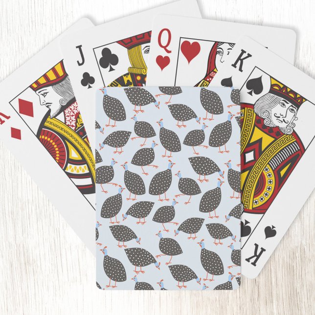 Guinea Hen Pattern Spielkarten (Fun Guineafowl bird art playing cards)