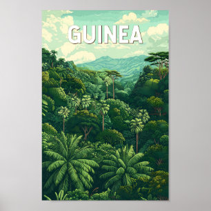 Guinea Illustration Travel Art Vintag Poster