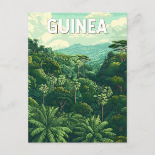 Guinea Illustration Travel Art Vintag Postkarte