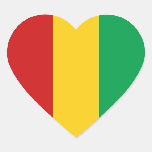 Guinea-Konakry-Flag-Heart-Aufkleber Herz-Aufkleber (Vorderseite)