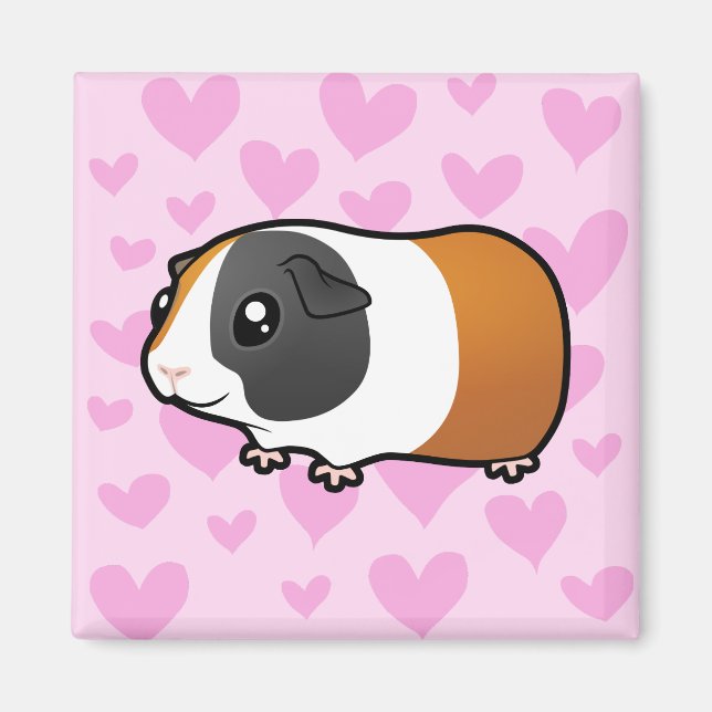 Guinea Liebe Schweinefleisch (glatte Haare) Magnet (Vorne)