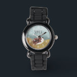 Guinea niedlich und Whimsisch Schweinekrankheit Ca Armbanduhr<br><div class="desc">Dieses niedliche und skurrile Design mit einem braunen Guinea Cartoon,  der mit dem Namen Ihres Kindes personalisiert werden kann. Das perfekte kleine Tiergeschenk für Kinder oder alle Guinea Schweineliebhaber!</div>