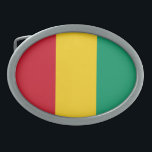 Guinea Ovale Gürtelschnalle<br><div class="desc">Patriotische Flagge der Guinea.</div>