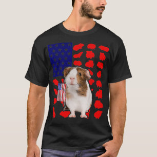 Guinea Pig American Flag 4. Juli Lover USA Pat T-Shirt