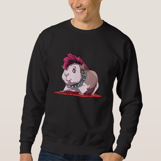 Guinea Pig as Punk for a Guinea Pig Owner Guinea P Sweatshirt (Vorderseite)
