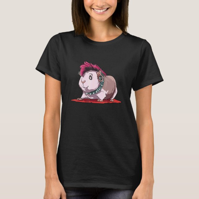 Guinea Pig as Punk for a Guinea Pig Owner Guinea P T-Shirt (Vorderseite)
