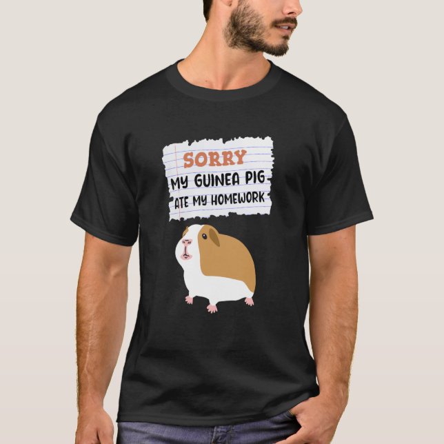 Guinea Pig Ate My Homework Kids School T-Shirt (Vorderseite)