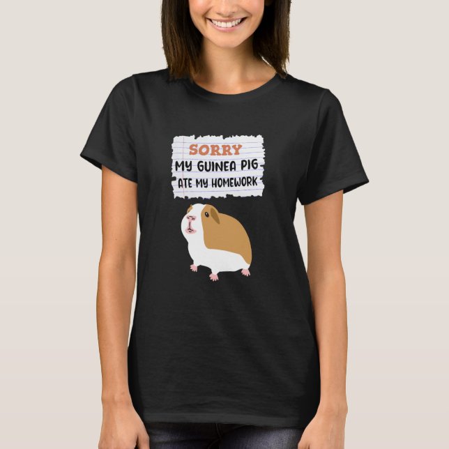 Guinea Pig Ate My Homework Kids School T-Shirt (Vorderseite)