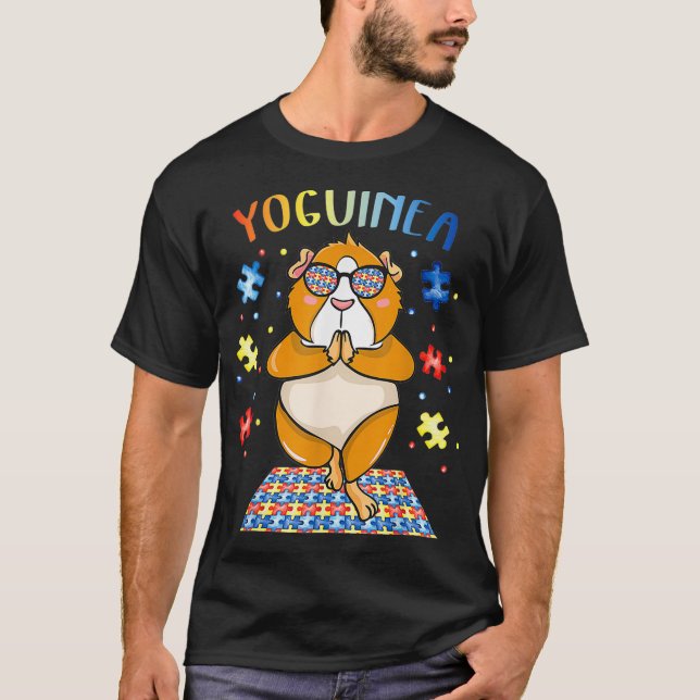 Guinea Pig Autism Yoga  T-Shirt (Vorderseite)