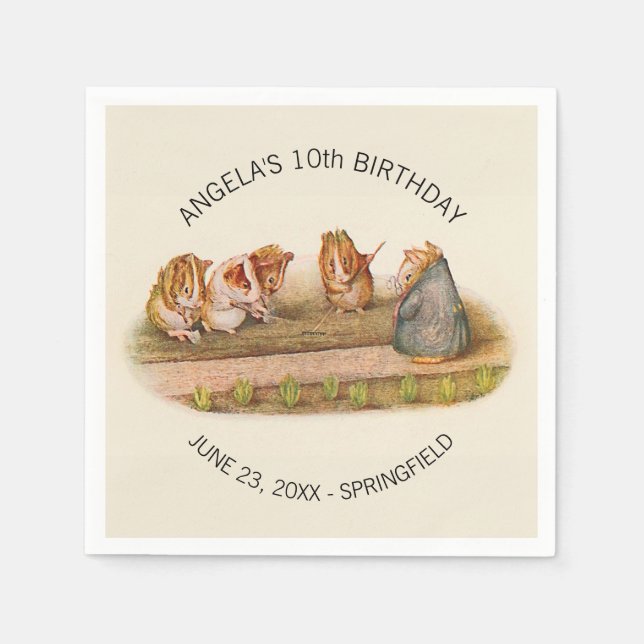 Guinea Pig Birthday Serviette (Vorderseite)