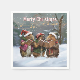 Guinea Pig Carol Singers Serviette