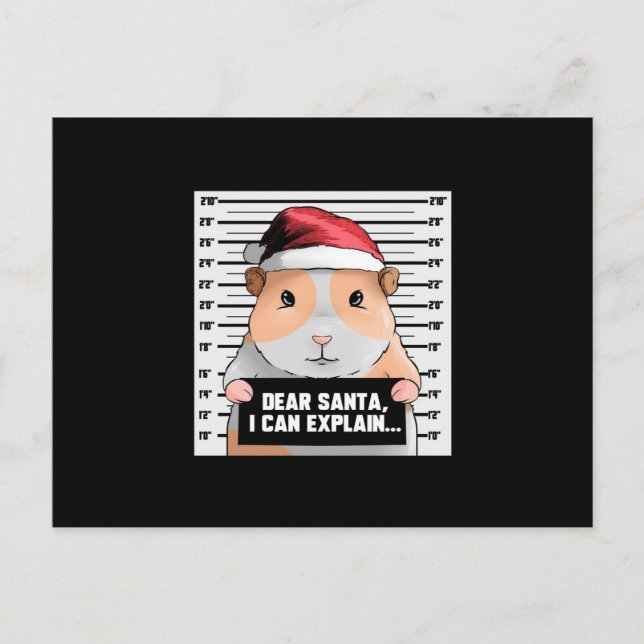 Guinea Pig Christmas Cavy|Lieber Santa I kann erkl Postkarte (Vorderseite)