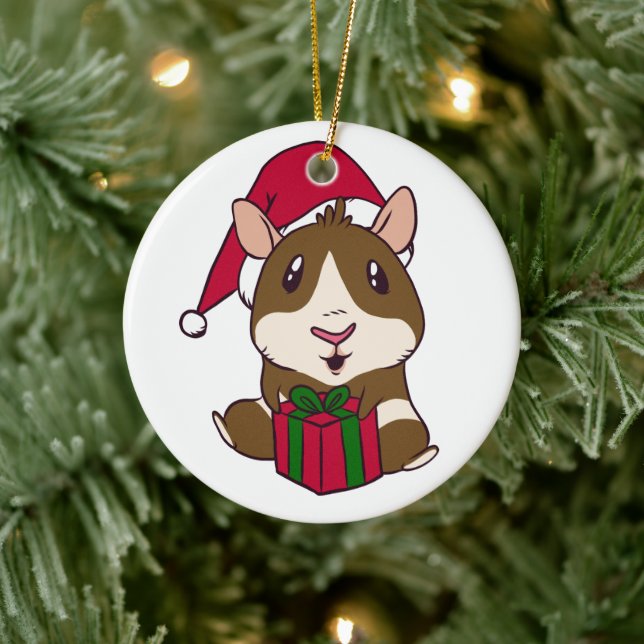 Guinea Pig Christmas Holiday Keramik Ornament (Baum)