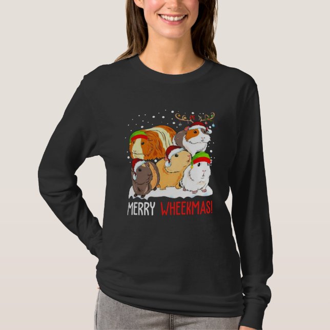 Guinea Pig Christmas Merry Wheekmas  Guinea Pigs T-Shirt (Vorderseite)