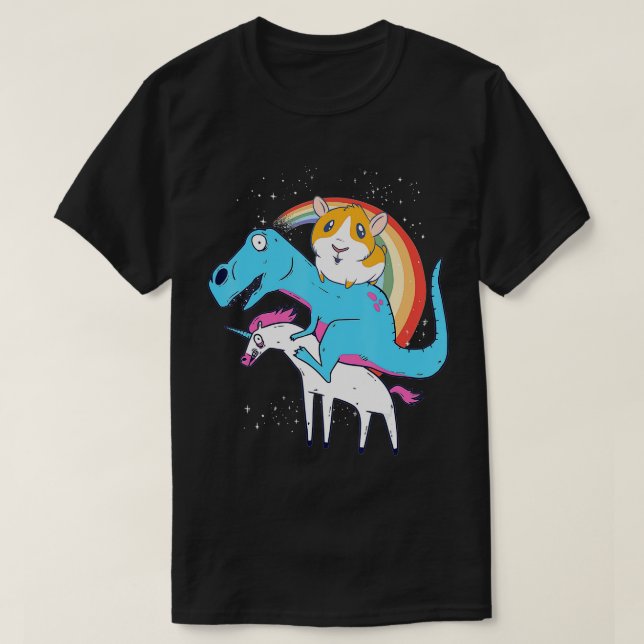 Guinea Pig Dinosaur Reiten Einhorn Kinder Männer R T-Shirt (Design vorne)