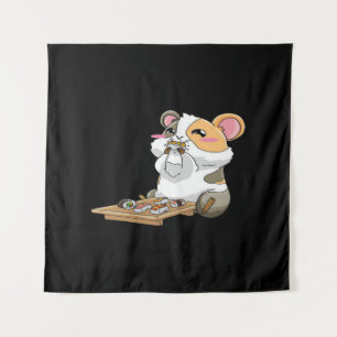 Guinea Pig Eating Sushika Guinea Pig Wandteppich