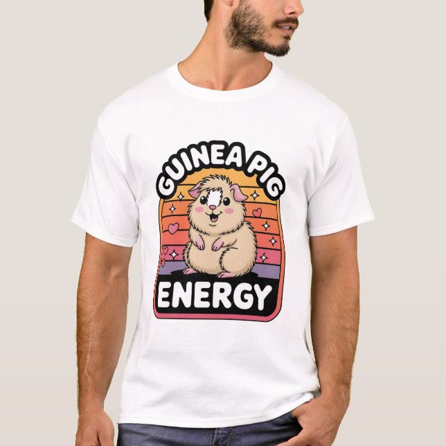 Guinea Pig Energy Cute Retro Cavy Lover Design T-Shirt (Vorderseite)