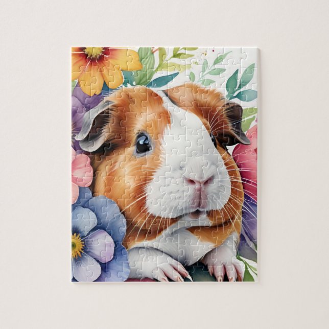 Guinea Pig Family Pet Portrait Puzzle (Vertikal)