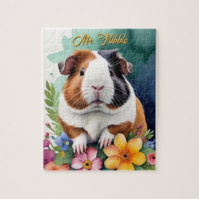 Guinea Pig Family Pet Portrait Puzzle (Vertikal)