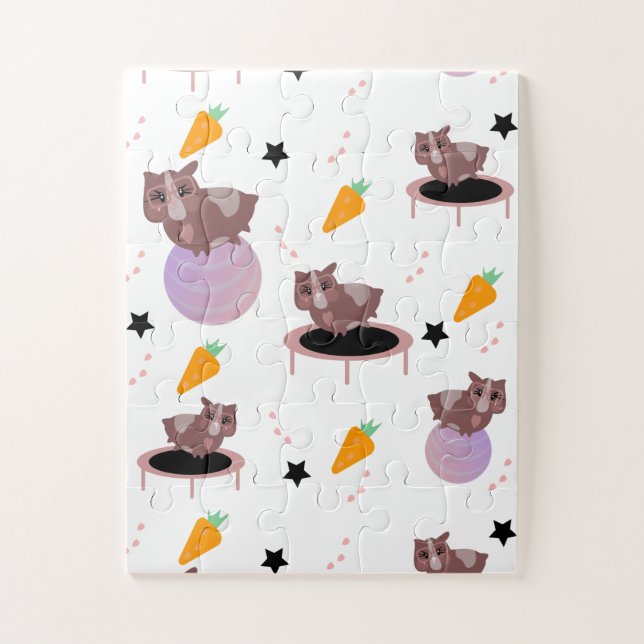 Guinea Pig Fitness Gym Funny Design Puzzle (Vertikal)