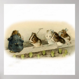 "Guinea Pig Garden" von Beatrix Potter Poster