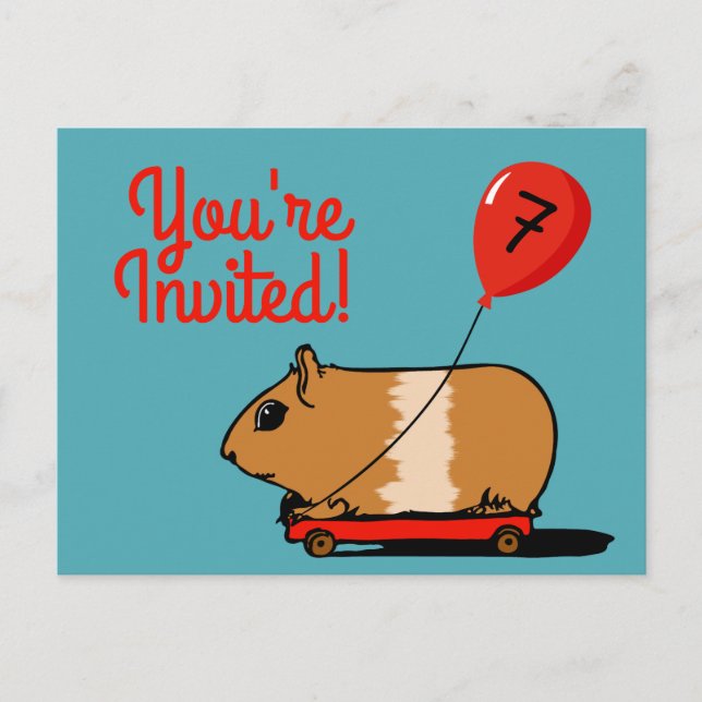 Guinea Pig Geburtstagsparty Einladung Postkarte (Vorderseite)