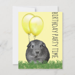 Guinea Pig Gelben Balloons Brand Geburtstag Einladung