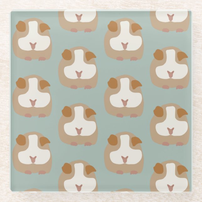 Guinea Pig Gesichtslos Glasuntersetzer (Vorderseite)