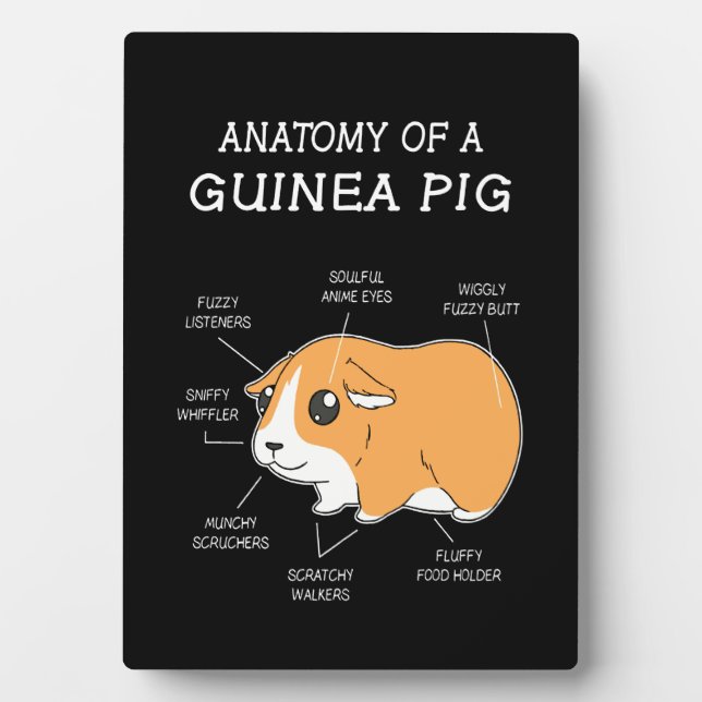 Guinea Pig Gift | Anatomie eines Guinea Fotoplatte (Vorderseite)