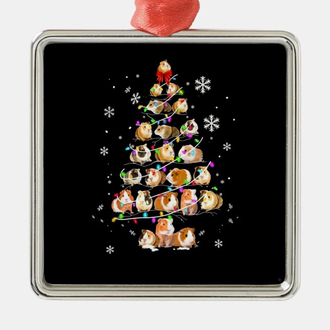 Guinea Pig Gift | Frohe Weihnachts-Guinea Pig Ornament Aus Metall (Vorne)