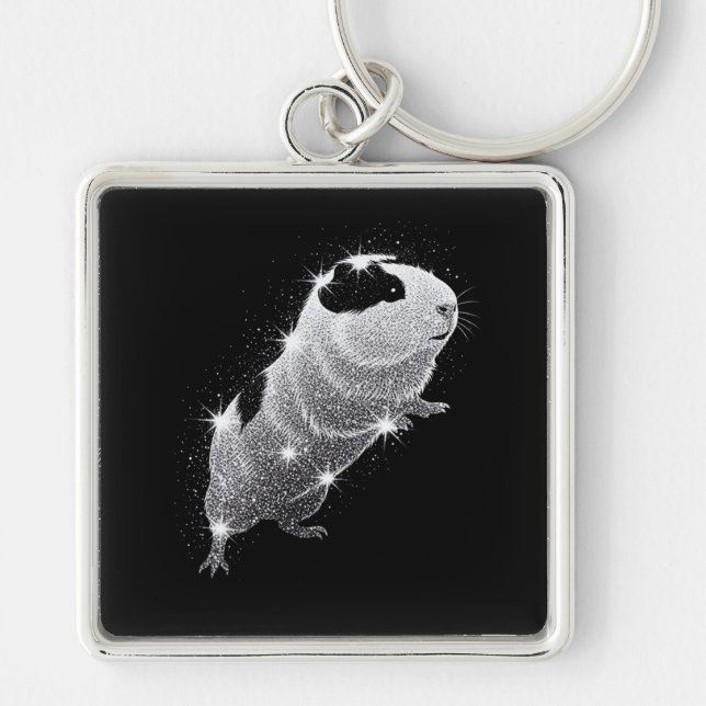 Guinea pig glittering keyring schlüsselanhänger (Vorne)