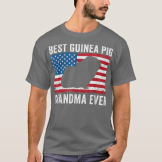 Guinea Pig Grandma American Flag Funny Guinea Pig  T-Shirt