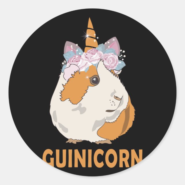 Guinea Pig Guinicorn Kleidungszubehör Runder Aufkleber (Vorderseite)
