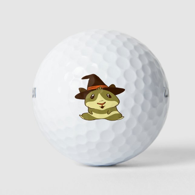Guinea Pig Halloween Hexe Golfball (Vorderseite)