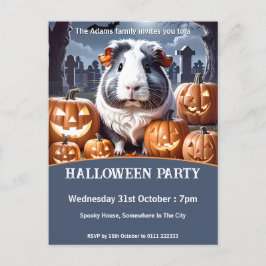 Guinea Pig Halloween-Party Einladungspostkarte