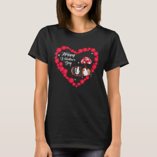 Guinea Pig Happy Valentine's Day Heart Balloons T-Shirt