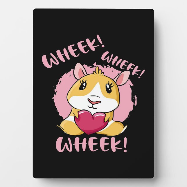 Guinea Pig Heart Wheel | Niedliches Baby Pet Lover Fotoplatte (Vorderseite)
